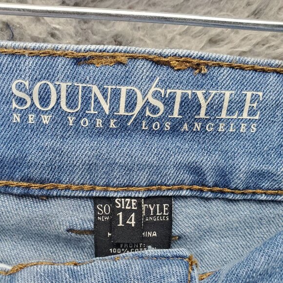 Sound/Style Jeans Womens Size 14 Blue Jamie Ankle Skinny Distressed Vintage *NWT - Picture 4 of 16